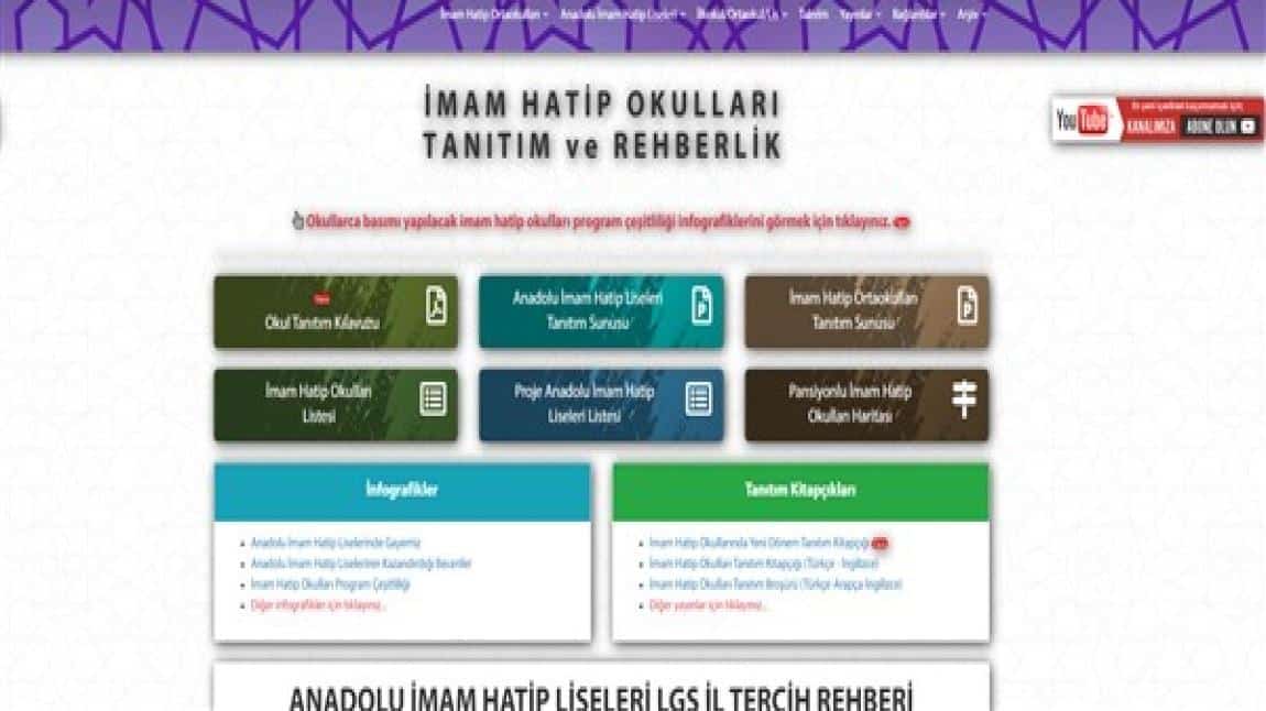 İMAM HATİP ORTAOKUL VE LİSELERİ İÇİN BİLGİLENDİRME VE TANITIM